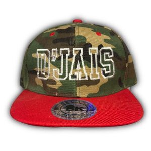 D'Jais Belmar Camo Snapback Hat with Red Brim